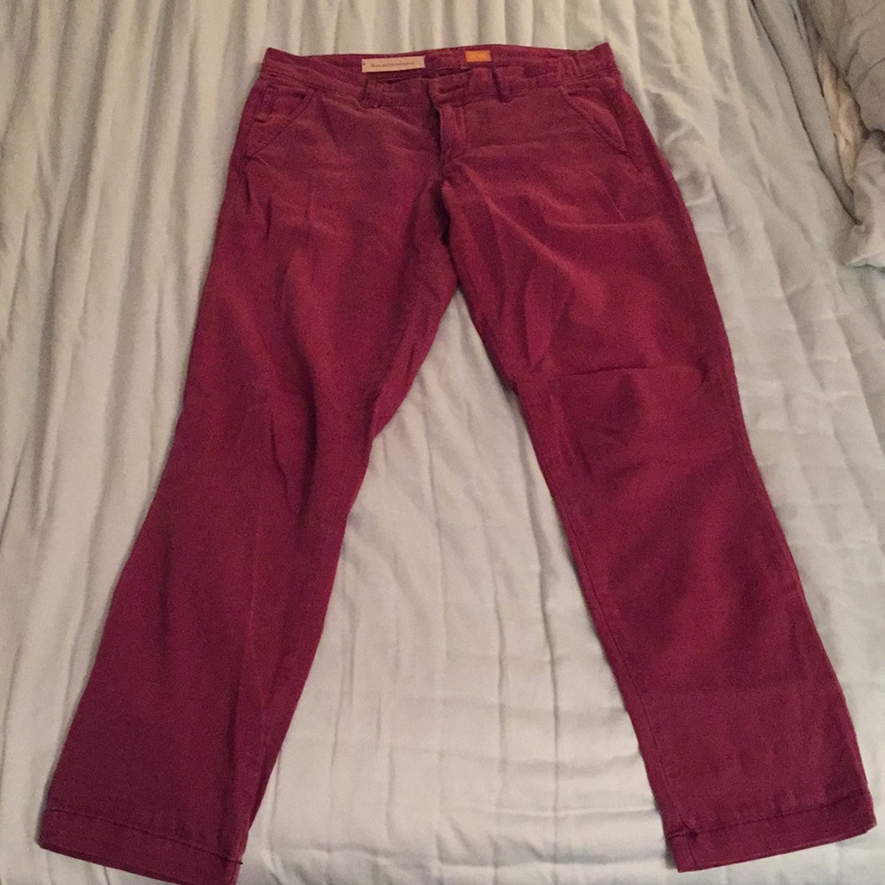 Pilcro and the Letterpress chinos in wine red